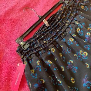 Black summer floral skirt